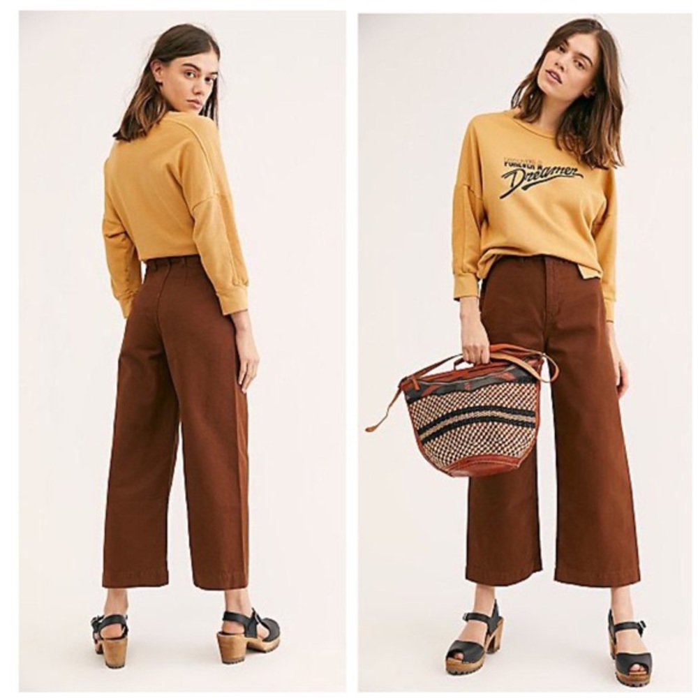 Free People Patti Pant Brown Jesse Kam Dupe